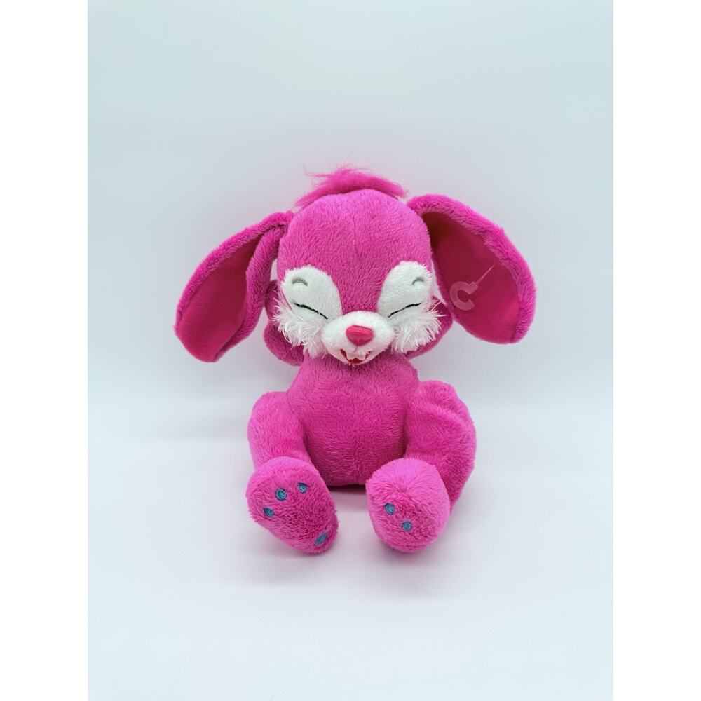 Galerie Smiling Eyes Closed Plush Pink Bunny Rabbit Stuffed Animal Soft Toy Rare